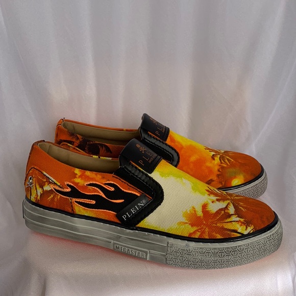 Brand New Philipp Plein Slip On Flame Sneakers Orange size 39 - Picture 1 of 12